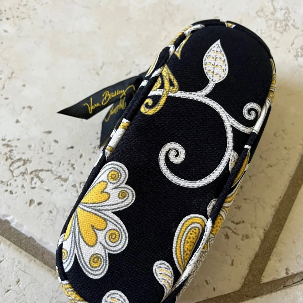 Vera Bradley Zip Up Container Black Yellow White Floral